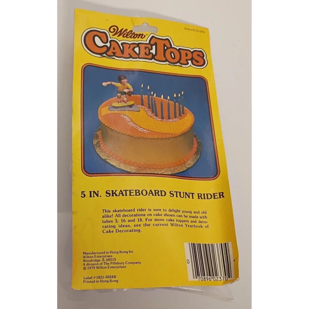 Vintage 1979 Wilton Cake Tops Skateboard Stunt Rider Decorating Birthday Party